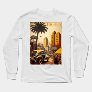 Lagos Nigeria Vintage Travel Art Poster Long Sleeve T-Shirt